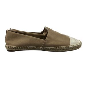 Tory Burch Womens 9 Shoe Bison Color Block Cap Toe Espadrilles Embroidered Logo